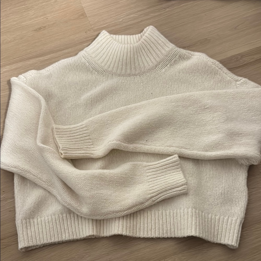 Aritzia Cream Cowl & Turtleneck Sweaters Cozy Knit Collection